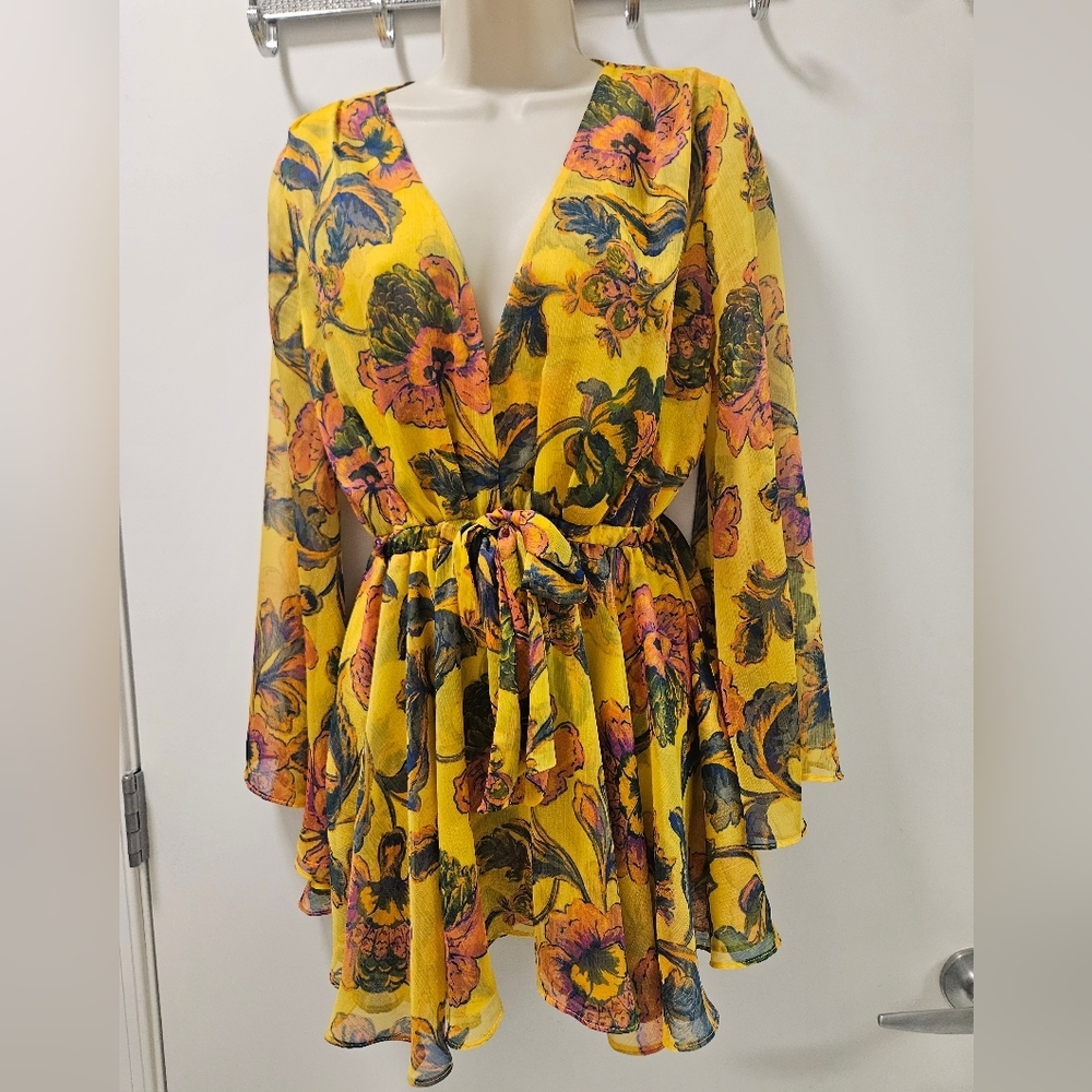 Misa Los Angeles Kaia Chiffon Floral Mini Dress Size XS - Picture 4 of 15